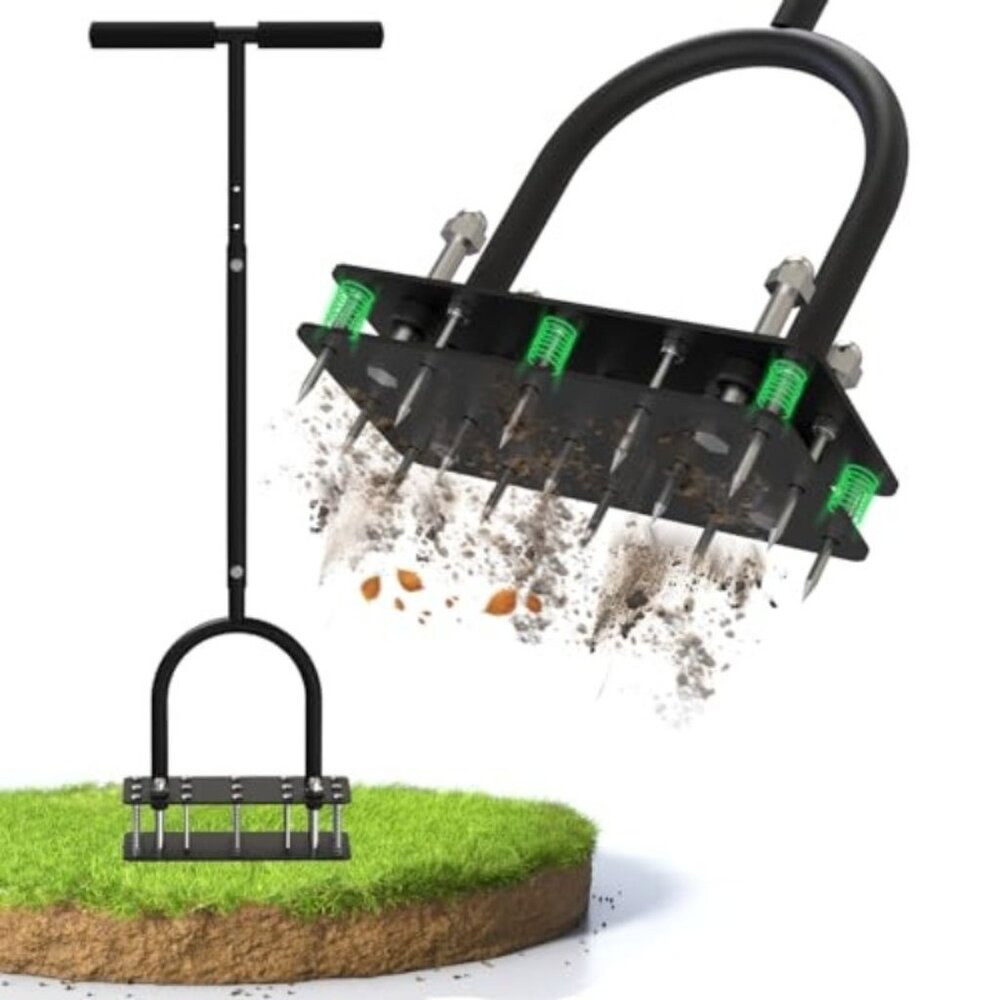 New Lawn Aerator & Aerator Lawn Tool Manual Yard Aerator for Lawn with 15 Spikes